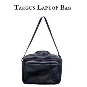 Targus Laptop Bag Shoulder Document  Briefcase 15" Black Double Zip Padded Nylon